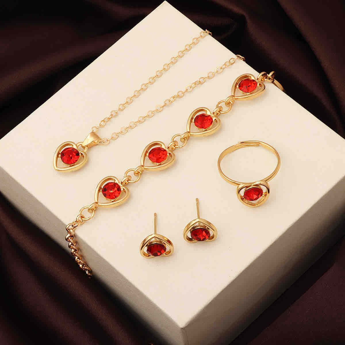 Inlaid Rhinestone Jewelry Set