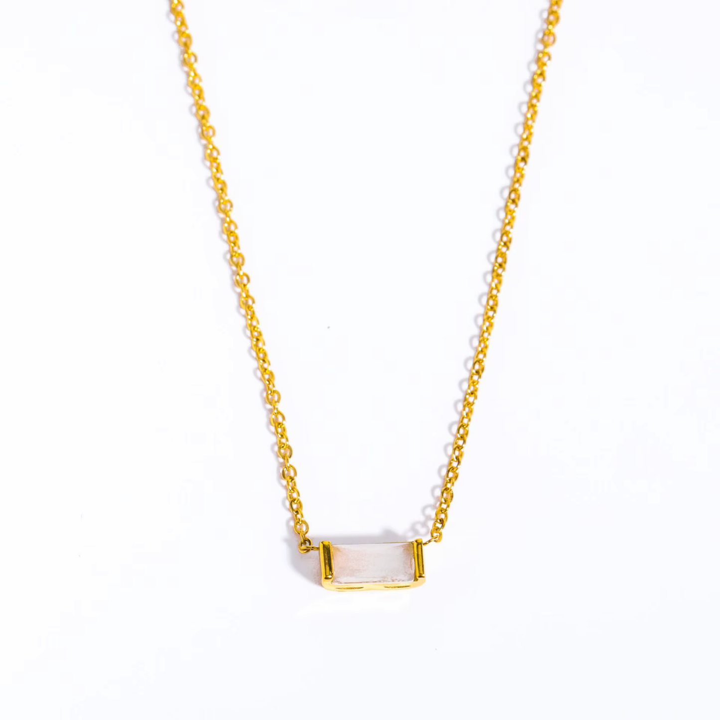Baguette Birthstone Bar Necklace