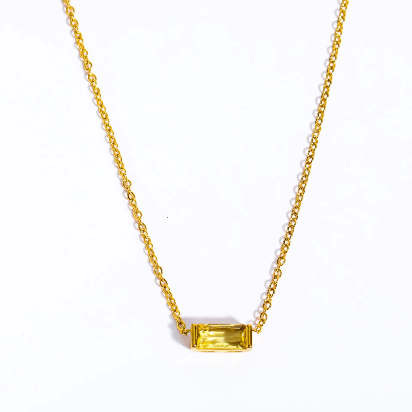 Baguette Birthstone Bar Necklace