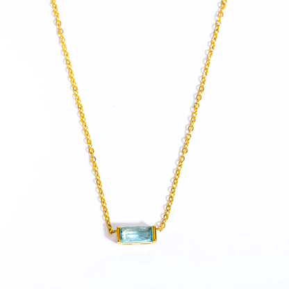 Baguette Birthstone Bar Necklace