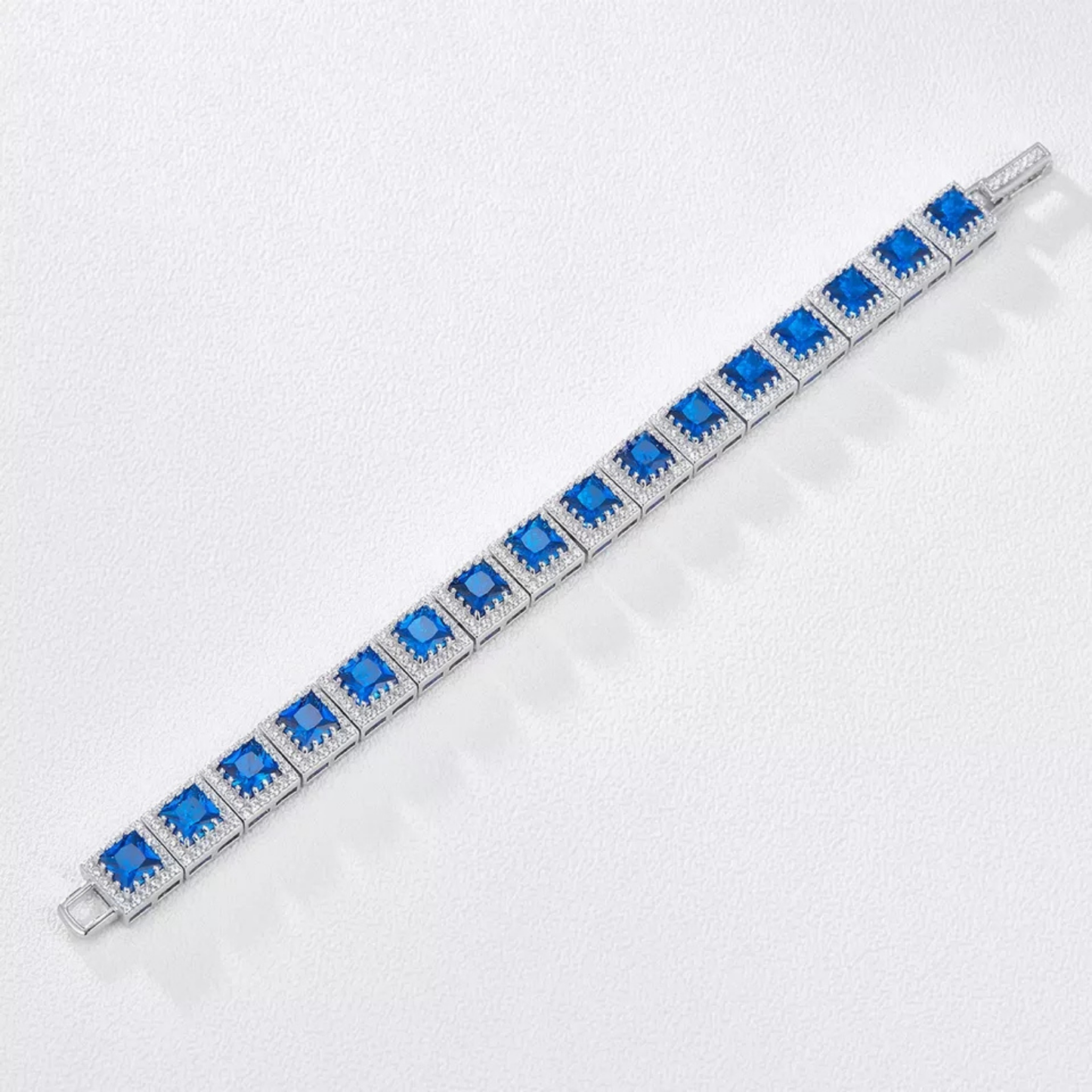 Blue Crystal Tennis Chain Bracelet