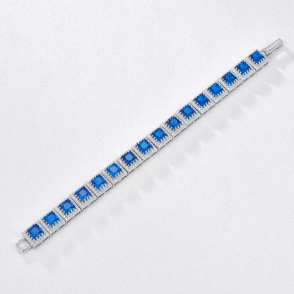 Blue Crystal Tennis Chain Bracelet
