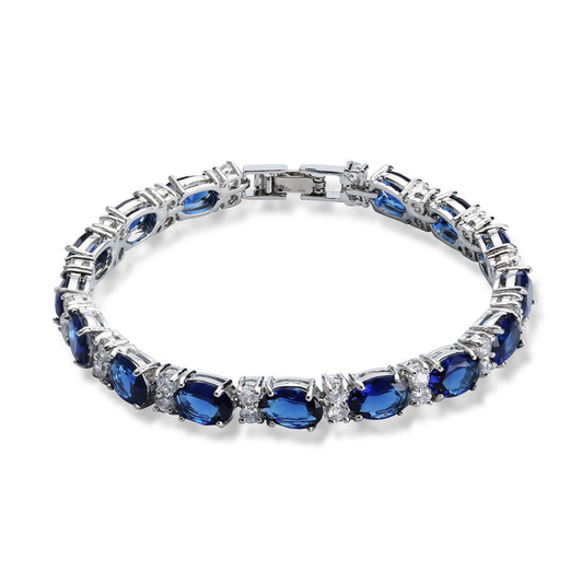 Blue Cubic Zirconia Tennis Bracelet