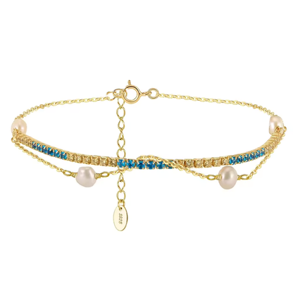Double Layered Pearl Tennis Bracelet