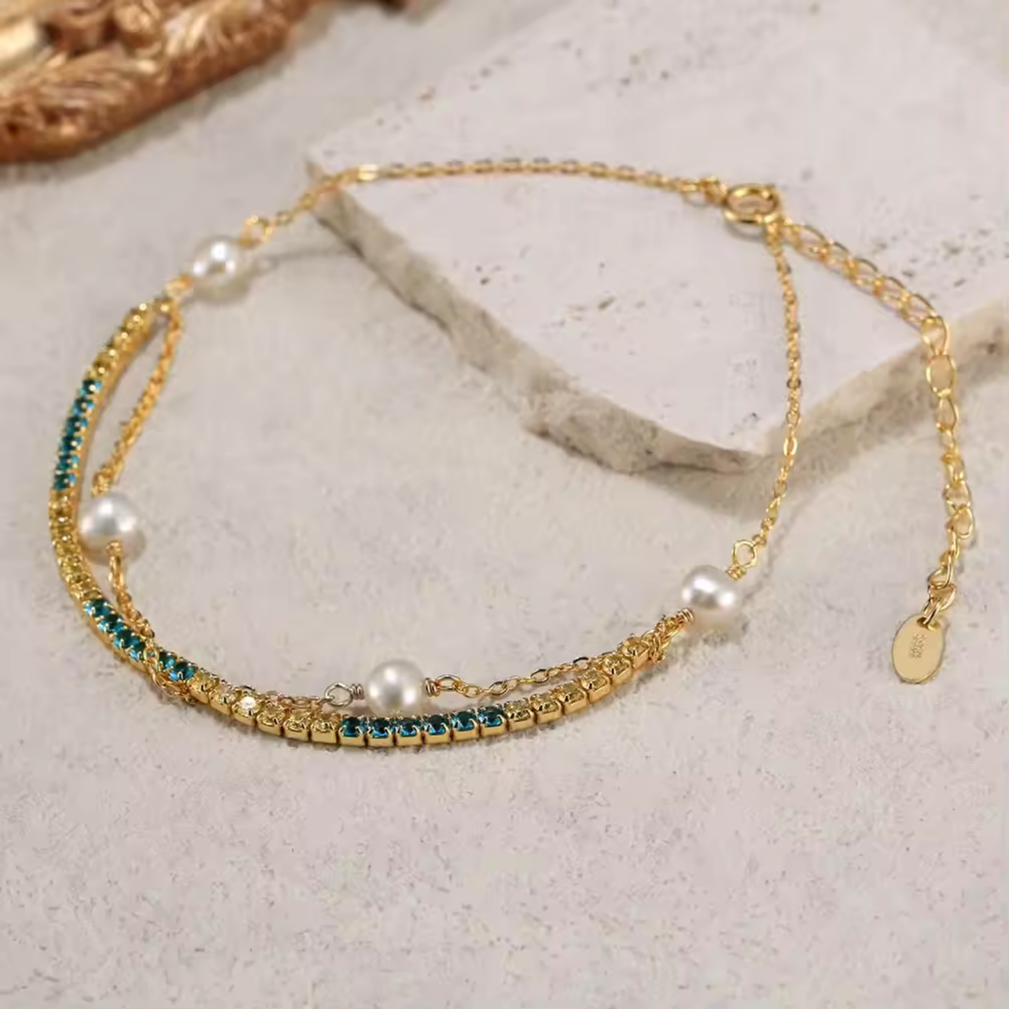 Double Layered Pearl Tennis Bracelet