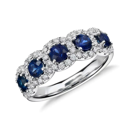 Vintage Sapphire Halo Ring