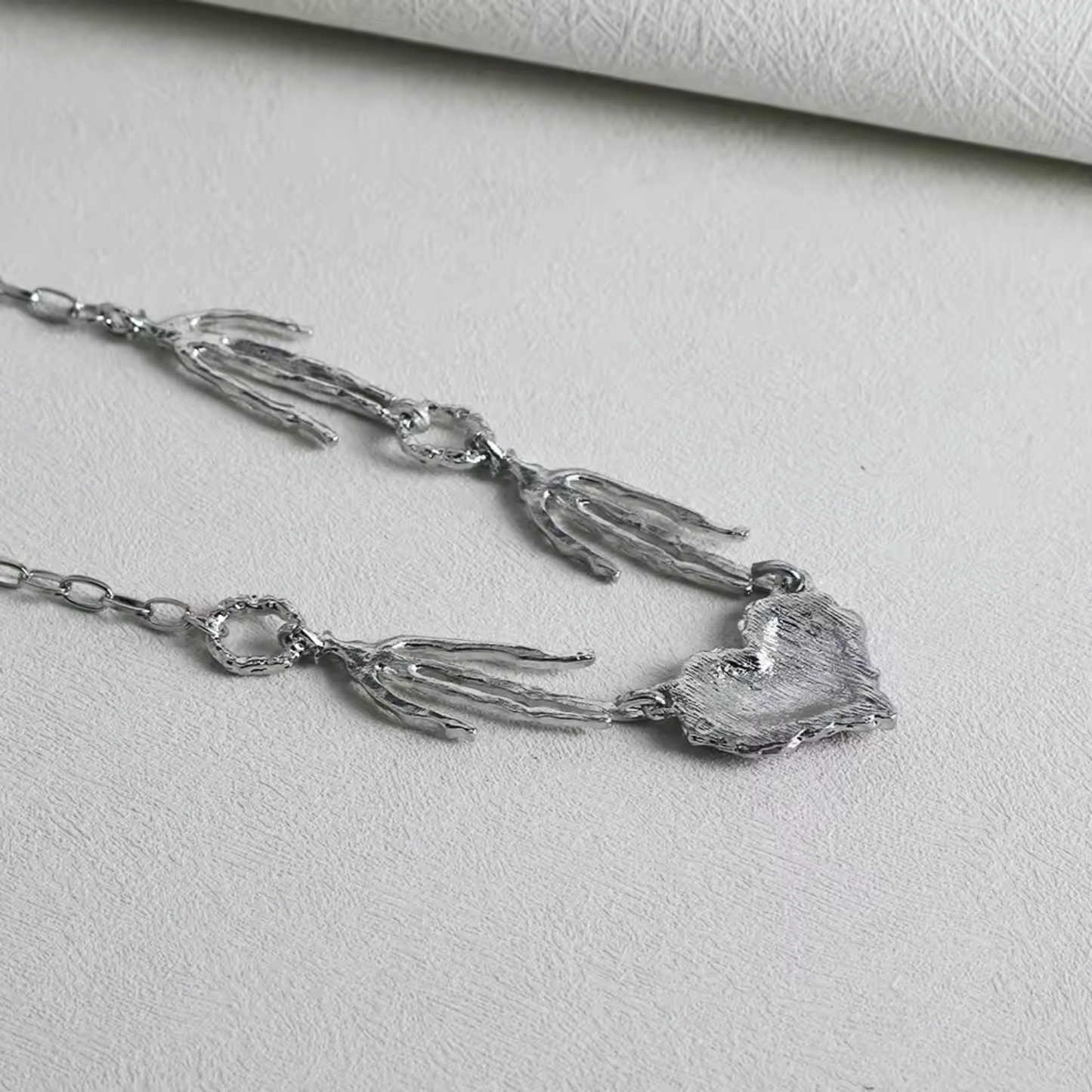 Gothic Red Heart Claw Choker Necklace