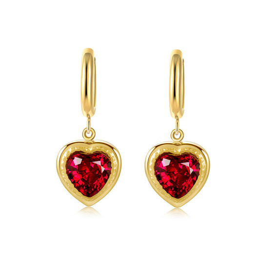 Heart Copper Pearl Diamond Ear Studs