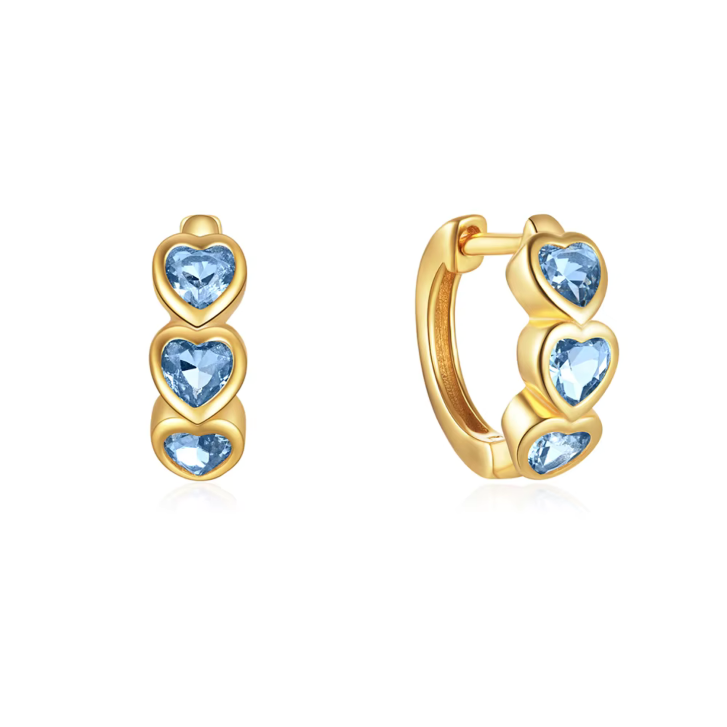 Heart Zircon Huggie Earrings