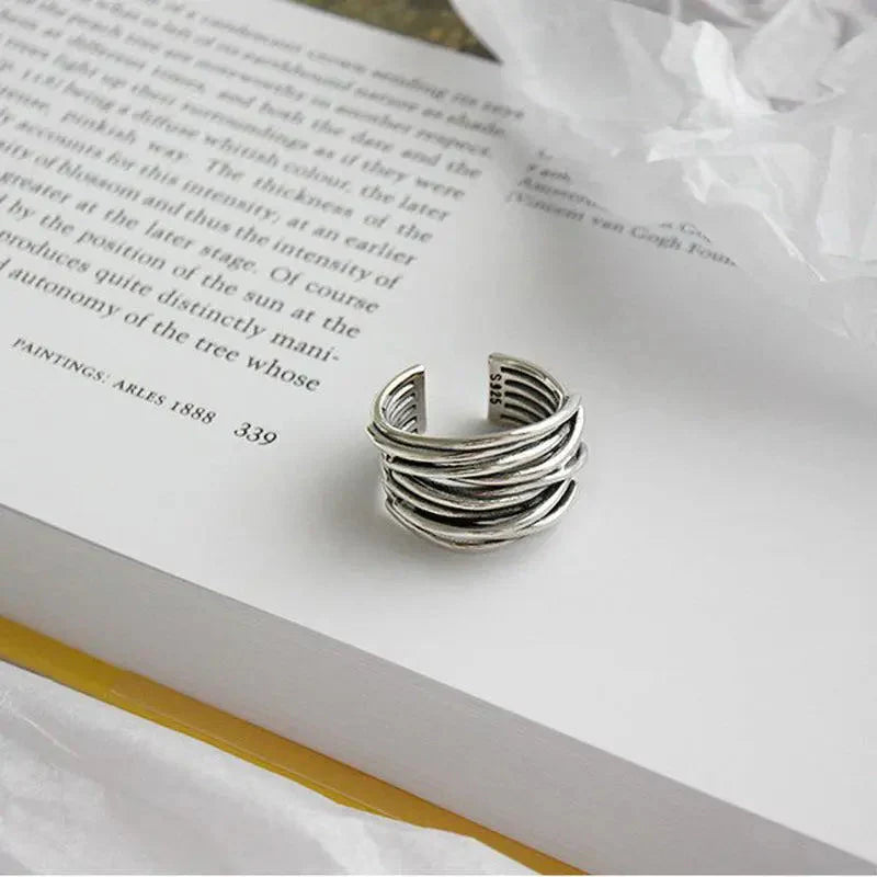 Adjustable Silver Layer Ring