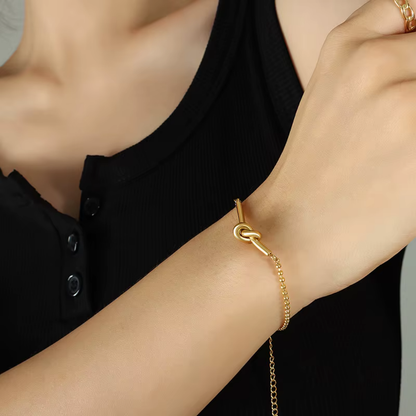 Lucky Knot Bead Chain Bracelet