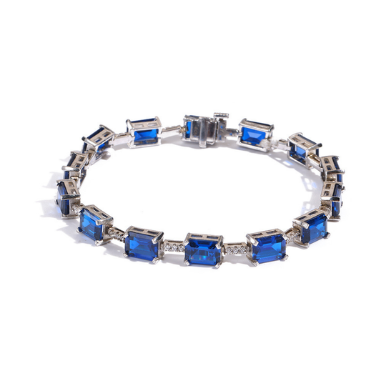 Luxury Blue Zircon Buckle Bracelet