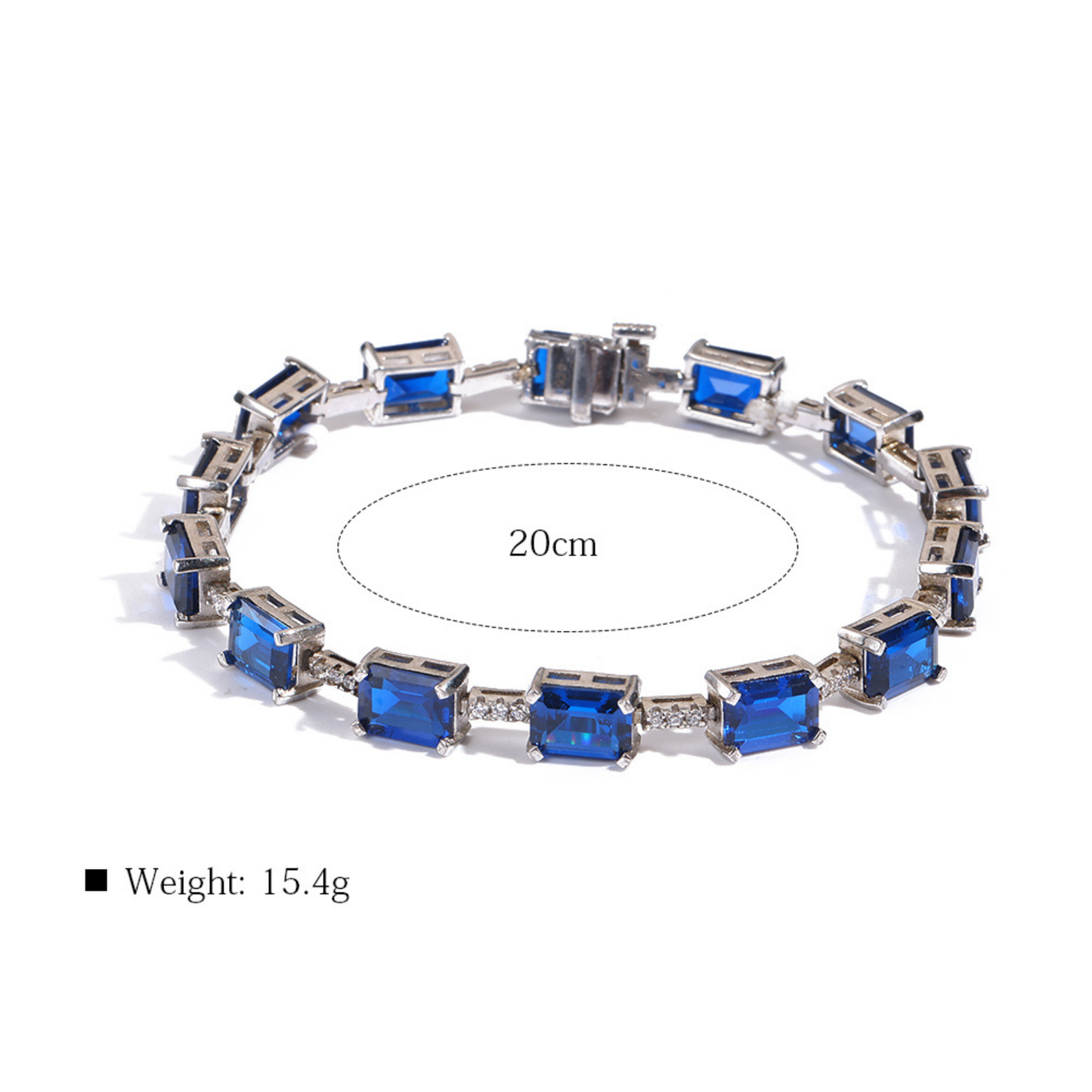 Luxury Blue Zircon Buckle Bracelet