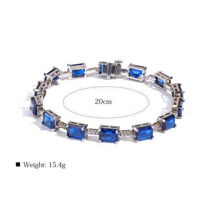 Luxury Blue Zircon Buckle Bracelet