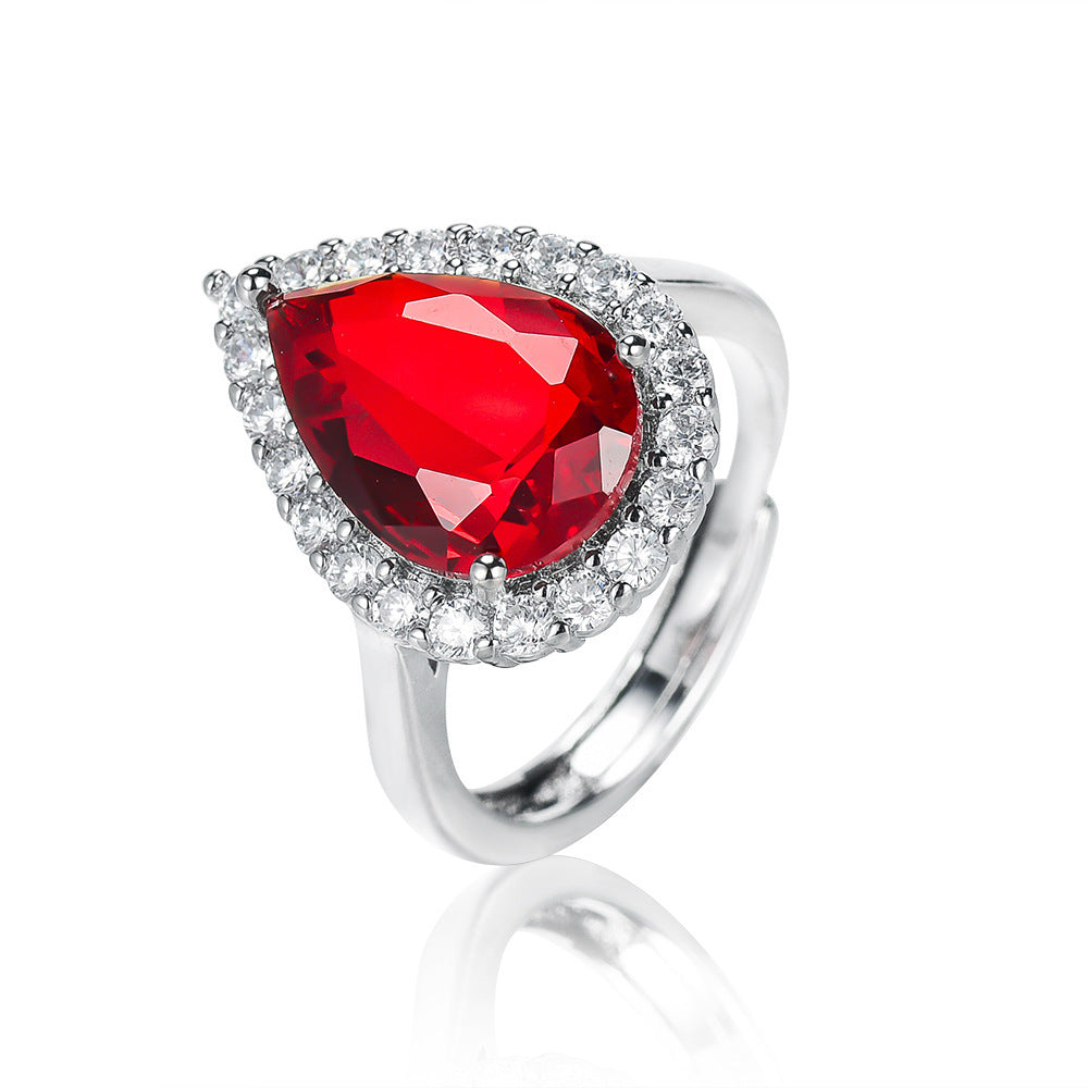 Red Rhinestone Zirconia Jewelry Set