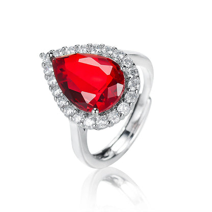 Red Rhinestone Zirconia Jewelry Set