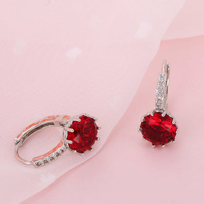Ruby & Diamond Stud Earrings