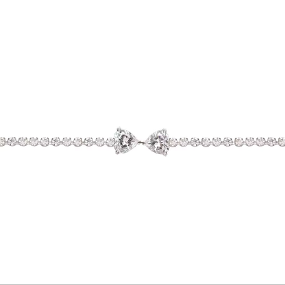 Transparent Peach Heart Tennis Bracelet