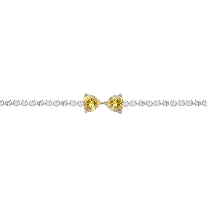 Transparent Peach Heart Tennis Bracelet