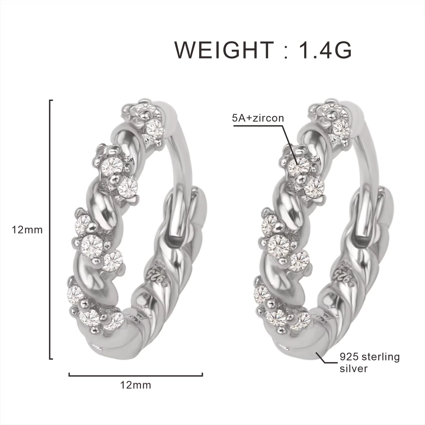 Twist Huggie Hoop Earrings