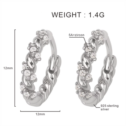 Twist Huggie Hoop Earrings