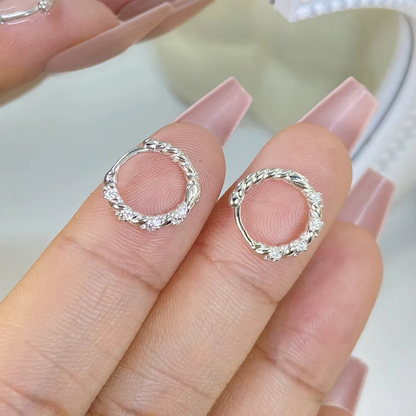 Twist Huggie Hoop Earrings