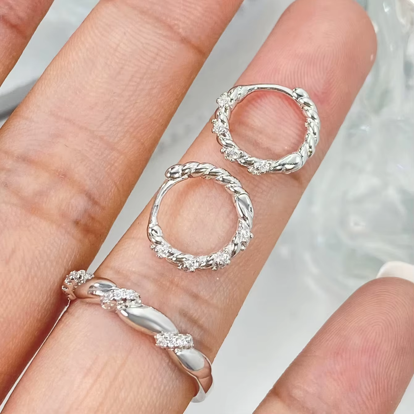 Twist Huggie Hoop Earrings
