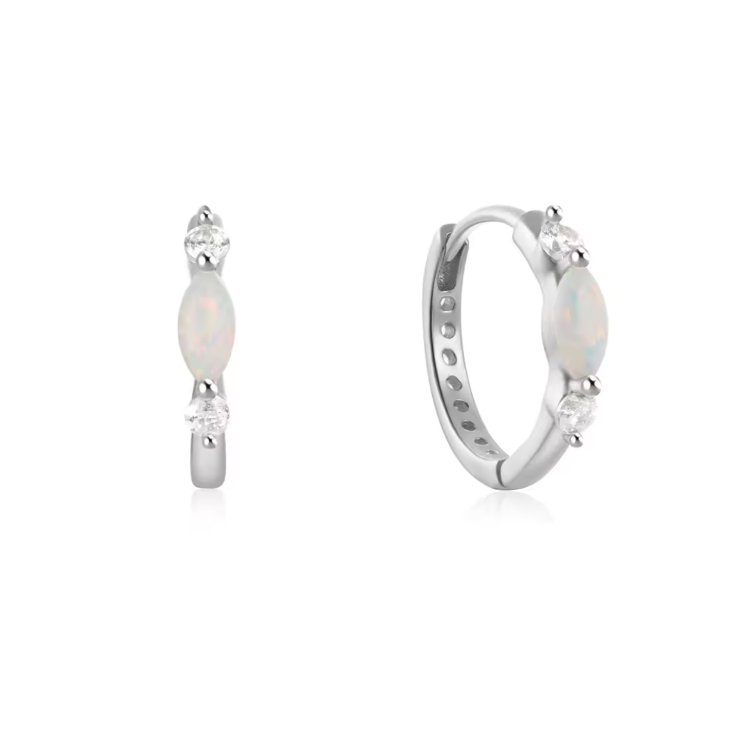 Vermeil Oval Cubic Zirconia Huggie Earrings