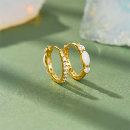 Vermeil Oval Cubic Zirconia Huggie Earrings