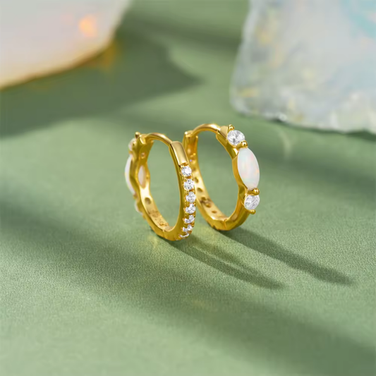 Vermeil Oval Cubic Zirconia Huggie Earrings