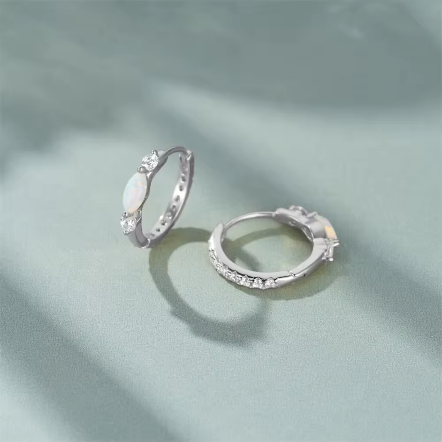 Vermeil Oval Cubic Zirconia Huggie Earrings