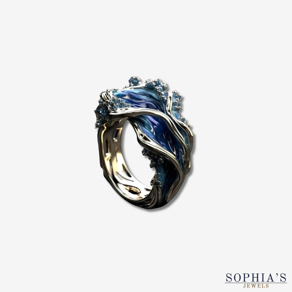 Vintage Golden Ocean Wavy Ring