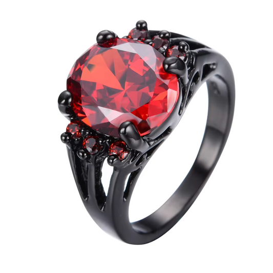 Vintage Gothic Black Eternity Ring