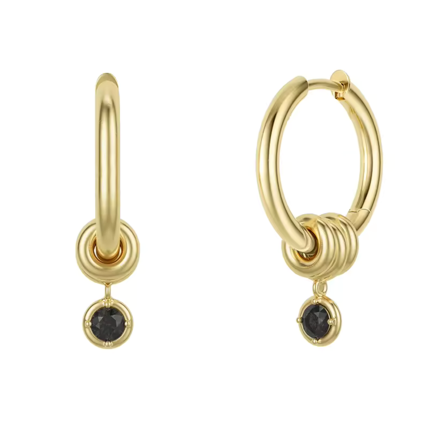 White CZ Drop Tube Earrings