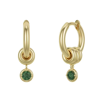 White CZ Drop Tube Earrings