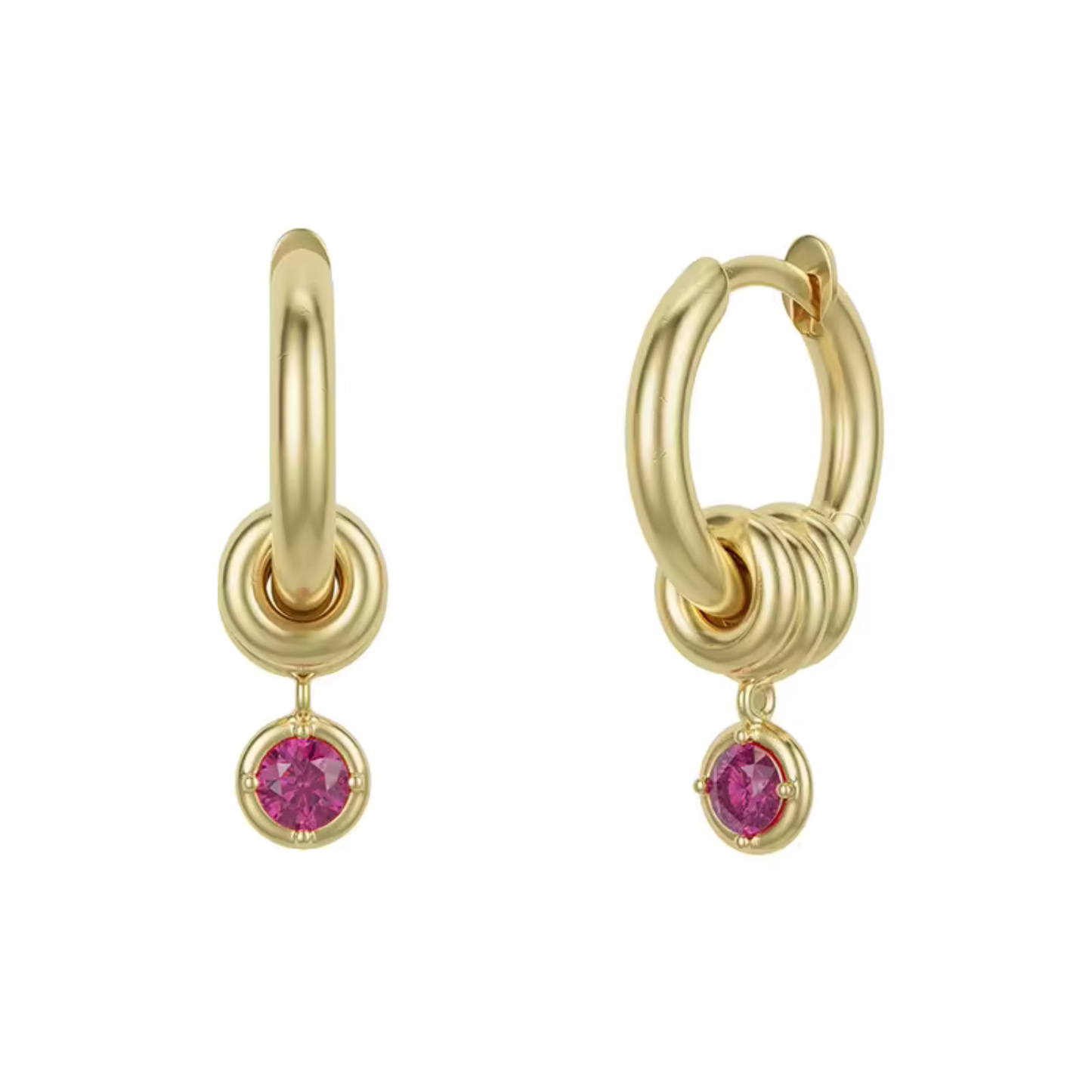 White CZ Drop Tube Earrings