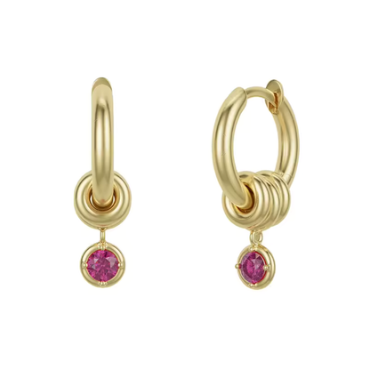 White CZ Drop Tube Earrings