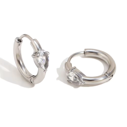 Zircon Huggie Earrings