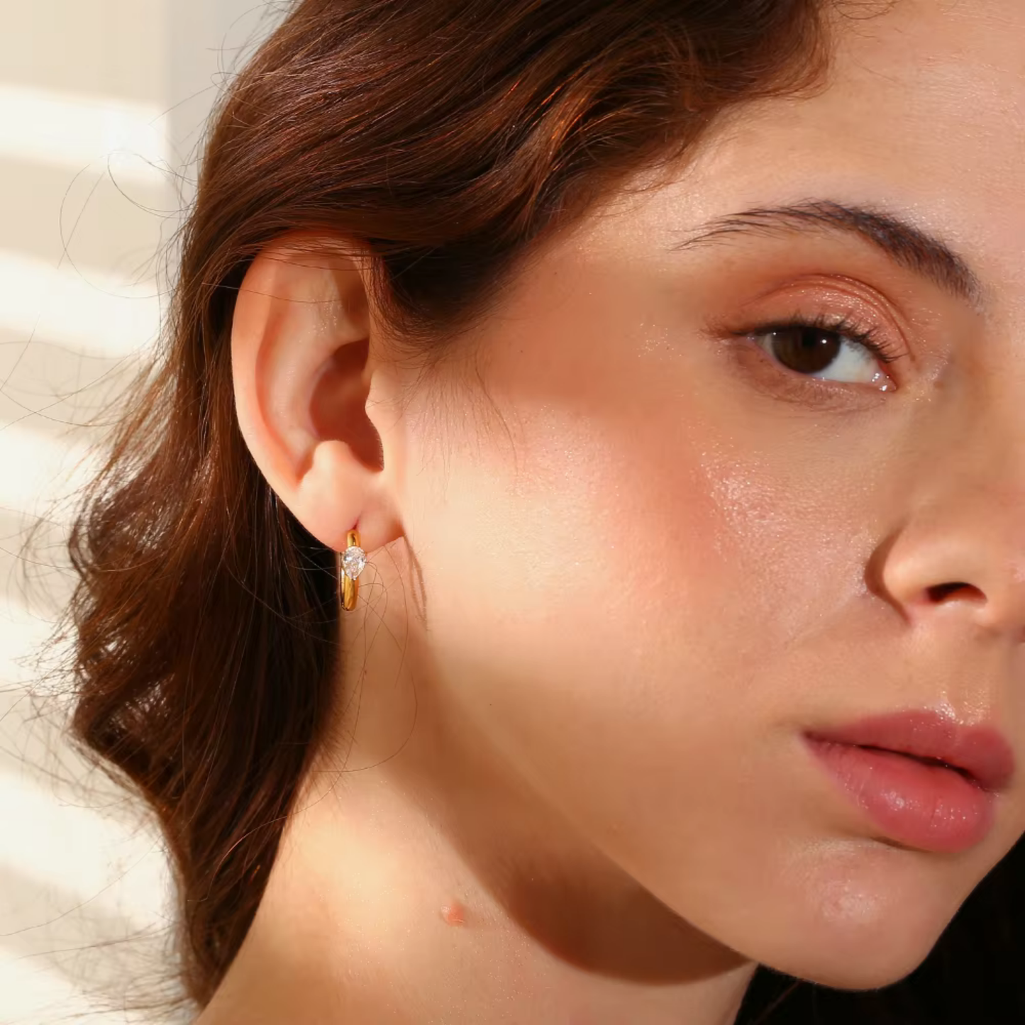 Zircon Huggie Earrings