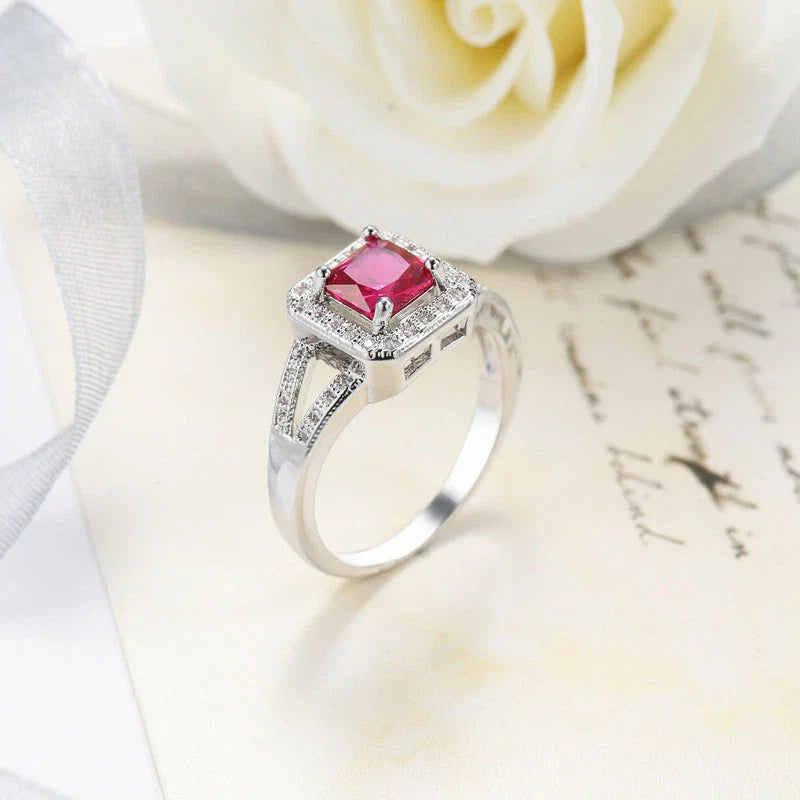 Luxury Lab-Grown Ruby Cut Ring