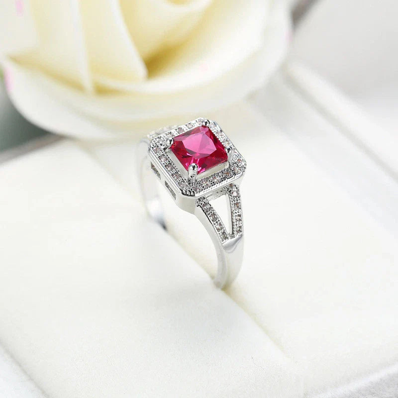 Luxury Lab-Grown Ruby Cut Ring