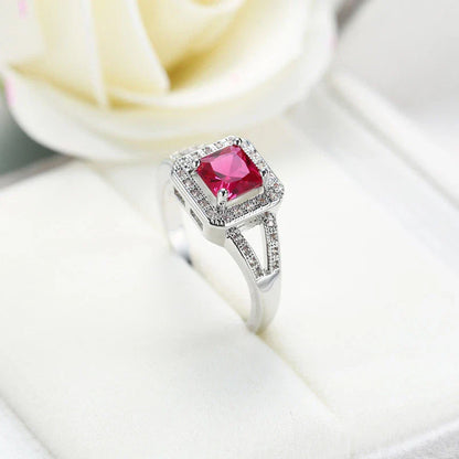 Luxury Lab-Grown Ruby Cut Ring